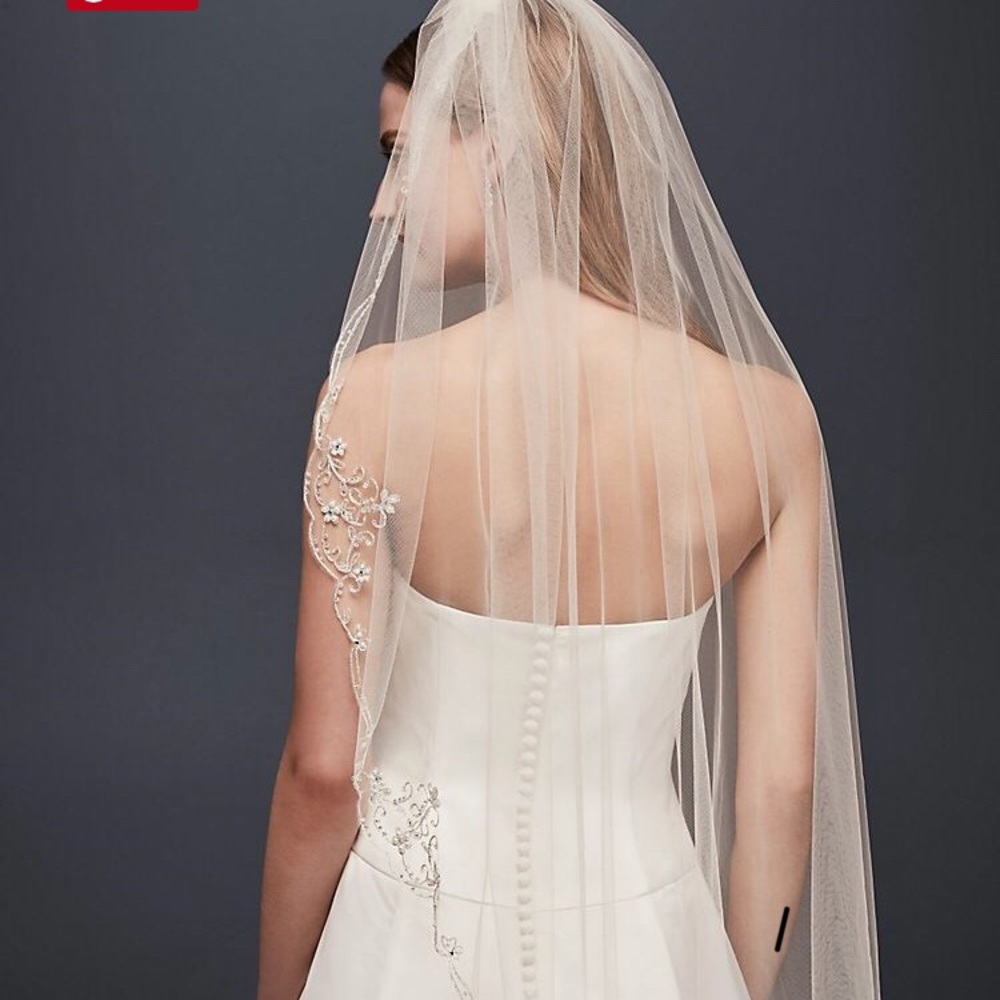 Beaded lace veil